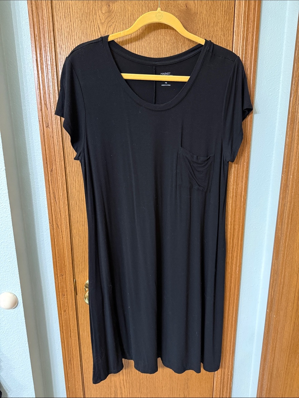 Market & Spruce Black Crew Neck Tee Dress